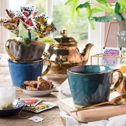 Xenos Theedoos - 4 vakken - goud- Sieraden Opbergen|Theedozen