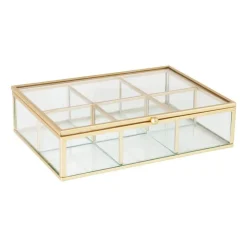 Xenos Theedoos - 20x15x5 cm - goud- Sieraden Opbergen|Theedozen