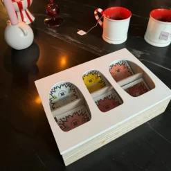 Xenos Theedoos organisch - 6 vakken - 26x16x7 cm- Theedozen