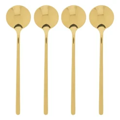 Xenos Theelepel goud - set van 4 - 13 cm- Thee Accessoires|Lepels