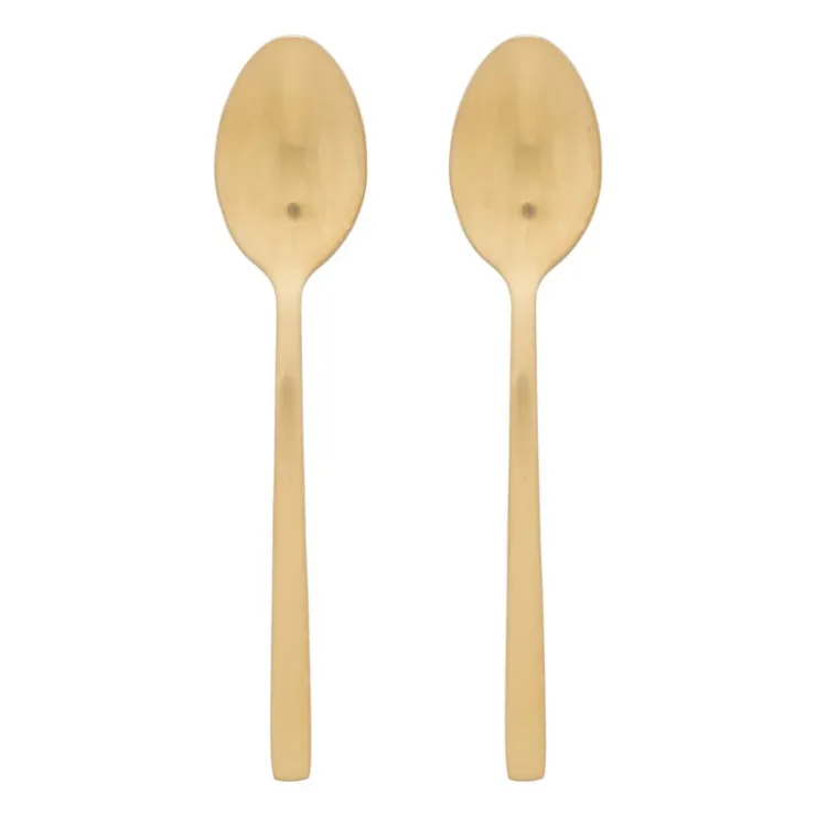 Xenos Theelepels - goudkleurig - set van 2- Lepels