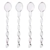 Xenos Theelepels roze - glas - set van 4- Thee Accessoires|Lepels