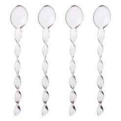 Xenos Theelepels roze - glas - set van 4- Thee Accessoires|Lepels