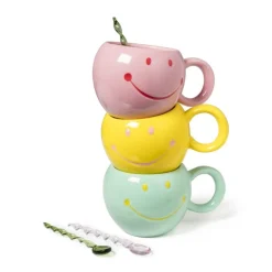 Xenos Theelepels roze - glas - set van 4- Thee Accessoires|Lepels