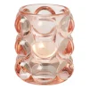 Xenos Theelichthouder bubbels - roze - ø8.5x9 cm- Waxinelichthouders