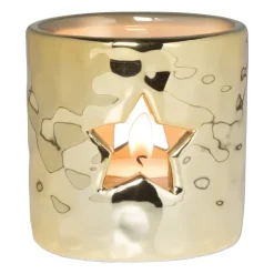 Xenos Theelichthouder goud - diverse varianten - ø7.8x7.6 cm- Spellen|Kerstcadeaus