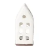 Xenos Theelichthouder huis - glazed - 6.5x4.5x16.5 cm- Kersthuisjes|Waxinelichthouders