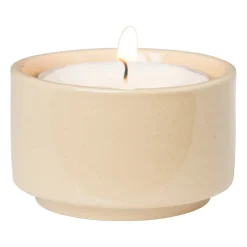 Xenos Theelichthouder mini - beige - ø5x3 cm- Waxinelichthouders