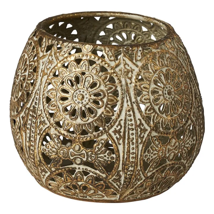 Xenos Theelichthouder rond - ø12.5 cm- Kerstcadeaus|Waxinelichthouders