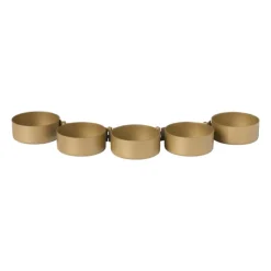 Xenos Theelichthouder slang - goudkleurig - 4x31x4.5 cm- Waxinelichthouders