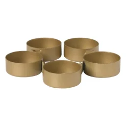 Xenos Theelichthouder slang - goudkleurig - 4x31x4.5 cm- Waxinelichthouders