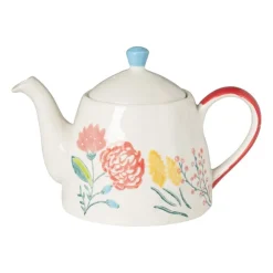 Xenos Theepot bloemen - multikleur - 750 ml- Theepotten