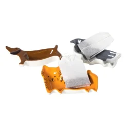 Xenos Theezakjeshouder hond teckel - bruin - 2.3x8 cm- Thee Accessoires