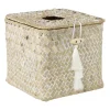 Xenos Tissuebox zeegras - naturel - 13x14x14 cm- Opbergboxen|Kerstcadeaus