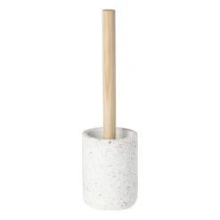 Xenos Toiletborstel Terrazzo - wit - ø10x37.5 cm- Toiletborstels