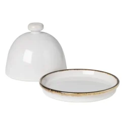 Xenos Toscane botervloot - wit - ø12x9 cm- Botervloten