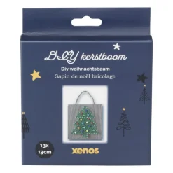 Xenos Touwfiguren kerstboom - hout/touw - 12x12 cm- Knutselpakketten|Kerst Knutselen