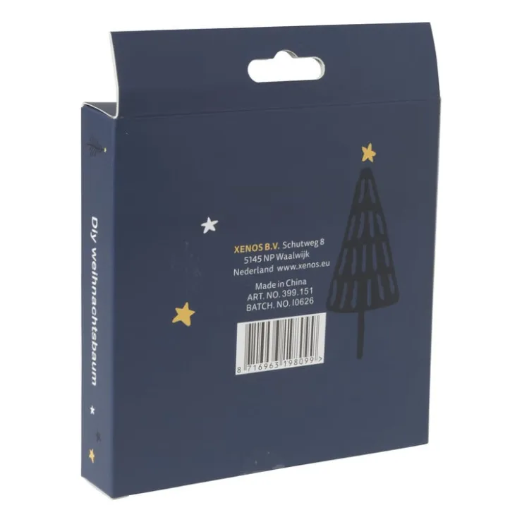 Xenos Touwfiguren kerstboom - hout/touw - 12x12 cm- Knutselpakketten|Kerst Knutselen