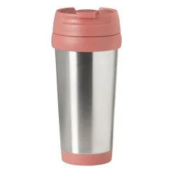 Xenos Travel beker - roze - 450 ml- Drinkflessen