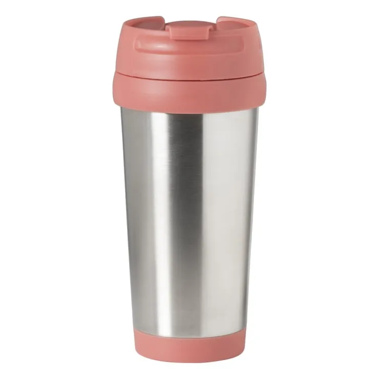 Xenos Travel beker - roze - 450 ml- Drinkflessen