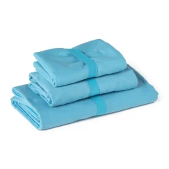 Xenos Travel-/sporthanddoek - blauw - 110x175 cm- Reishanddoeken