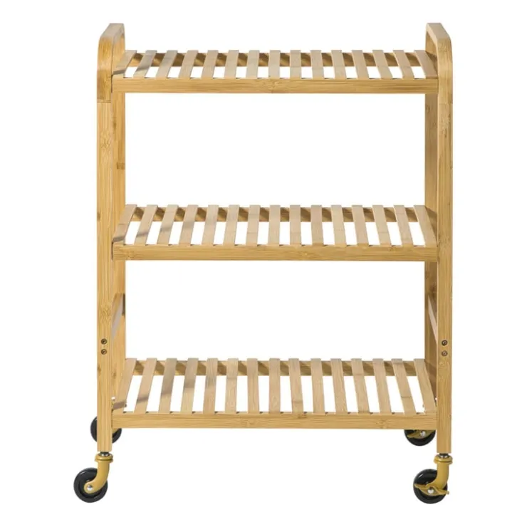 Xenos Trolley bamboe - bruin - 80x60x33.5 cm- Keukentrolleys