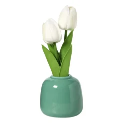 Xenos Tulpen in vaasje - diverse varianten - ø7x18 cm- Kunstbloemen