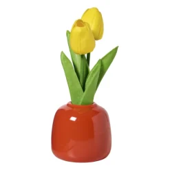 Xenos Tulpen in vaasje - diverse varianten - ø7x18 cm- Kunstbloemen