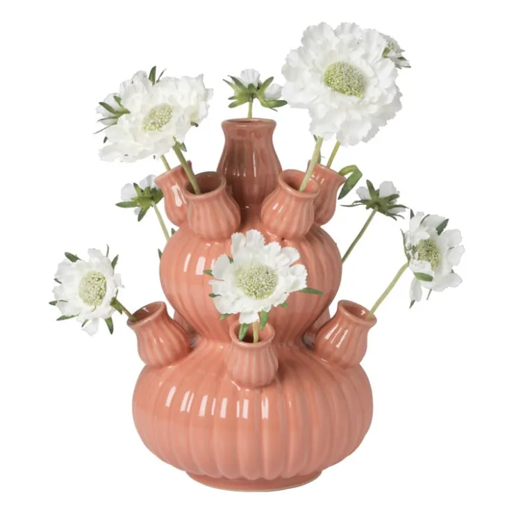 Xenos Tulpenvaas groot - roze - ø21.5x29.5 cm- Kerstcadeaus|Vazen