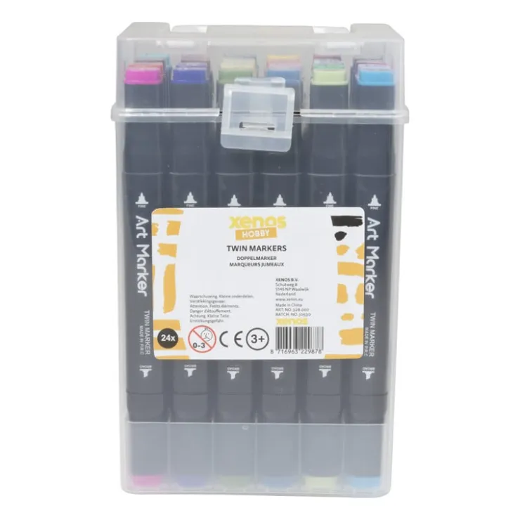 Xenos Twin markers - set van 24- Stiften|Kerstcadeaus