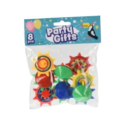 Xenos Uitdeelcadeautje tol - multikleur - set van 8- Kinderfeestjes