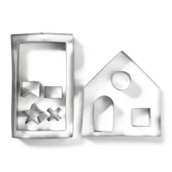 Xenos Uitsteekvormpjes gingerbread huis - set van 10- Bakvormen|Kerst Bakken