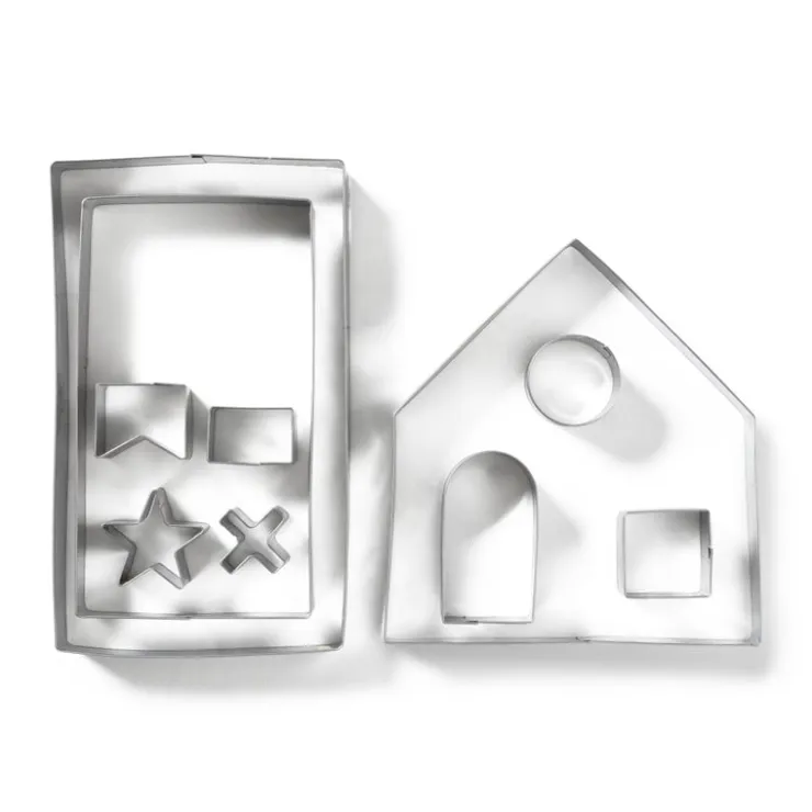 Xenos Uitsteekvormpjes gingerbread huis - set van 10- Bakvormen|Kerst Bakken