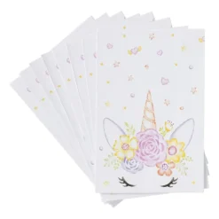 Xenos Unicorn uitdeelzakjes - multikleur - set van 8- Kinderfeestjes