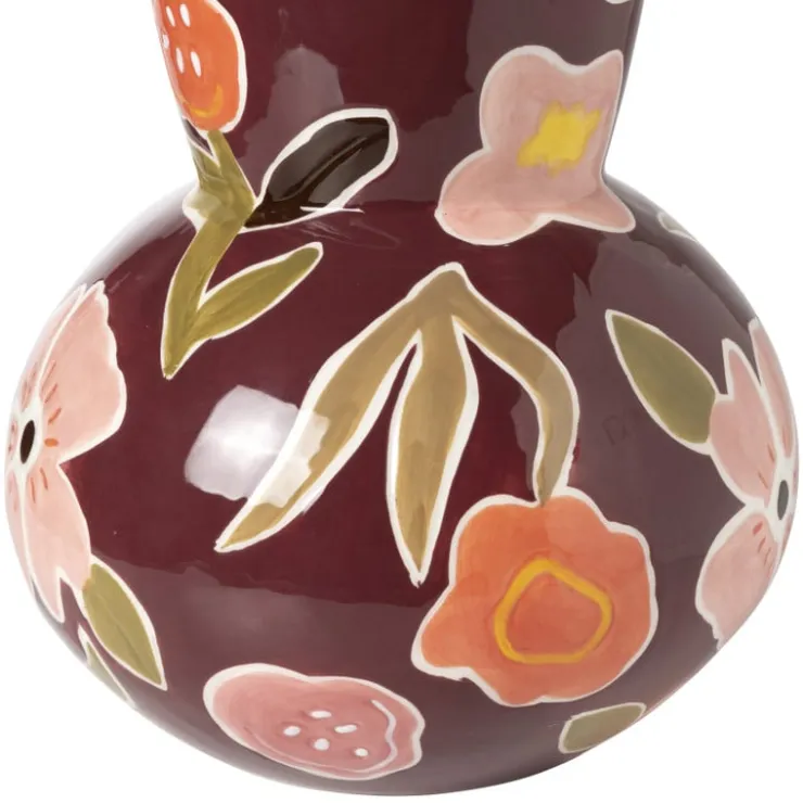 Xenos Vaas bloemen - rood - ø20x28 cm- Vazen|Vazen
