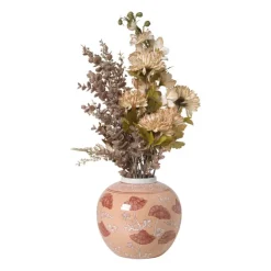 Xenos Vaas bloemen - roze - ø18.5x20 cm- Vazen|Vazen