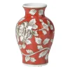 Xenos Vaas bloemenprint middel - rood - ø9.5x15 cm- Vazen|Vazen