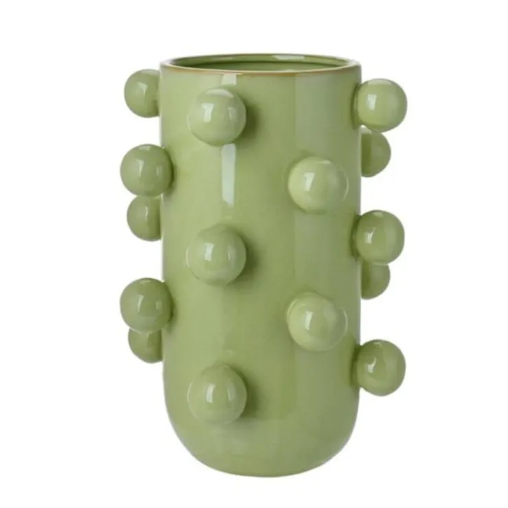 Xenos Vaas bollen - groen - ø19.5x26.5 cm- Vazen|Vazen