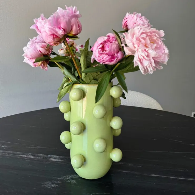 Xenos Vaas bollen - groen - ø19.5x26.5 cm- Vazen|Vazen