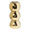 Xenos Vaas geribbeld - goud - ø12.5x5 cm- Vazen|Vazen