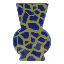 Xenos Vaas giraf - groen/blauw - 22.8x15.5x5.2 cm- Vazen|Vazen