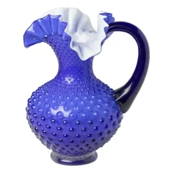Xenos Vaas kruik - blauw - 15x13x20 cm- Vazen|Vazen