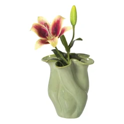 Xenos Vaas reactive glaze klein - groen - 19.3x16x14.3 cm- Vazen|Vazen