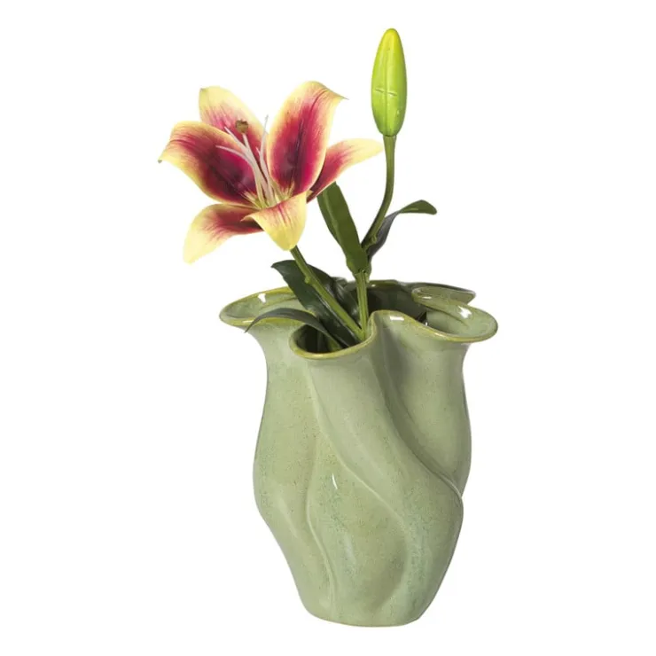Xenos Vaas reactive glaze klein - groen - 19.3x16x14.3 cm- Vazen|Vazen