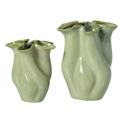 Xenos Vaas reactive glaze klein - groen - 19.3x16x14.3 cm- Vazen|Vazen