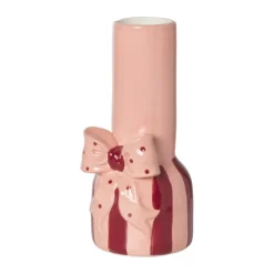 Xenos Vaas strik - roze/rood - 25x11.5x11.4 cm- Vazen|Vazen