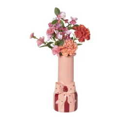 Xenos Vaas strik - roze/rood - 25x11.5x11.4 cm- Vazen|Vazen