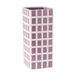 Xenos Vaas tegel groot - paars - 20x8x8 cm- Vazen|Vazen
