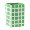 Xenos Vaas tegel klein - groen - 12x8x8 cm- Vazen|Vazen