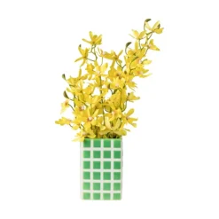 Xenos Vaas tegel klein - groen - 12x8x8 cm- Vazen|Vazen